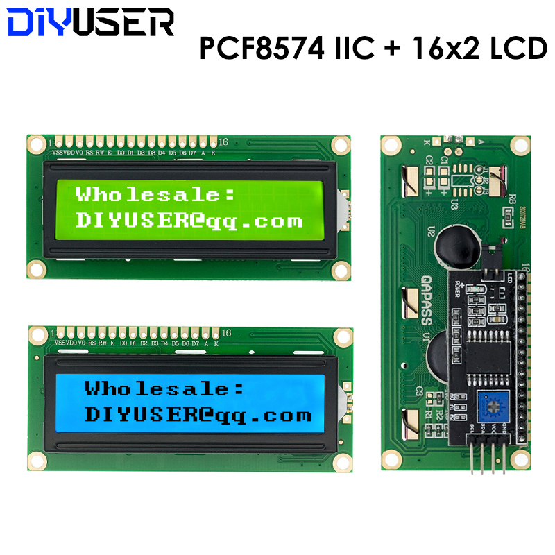 I2C Lcd Display - LCD1602 1602 LCD-module Blauw/geelgroen scherm 16x2