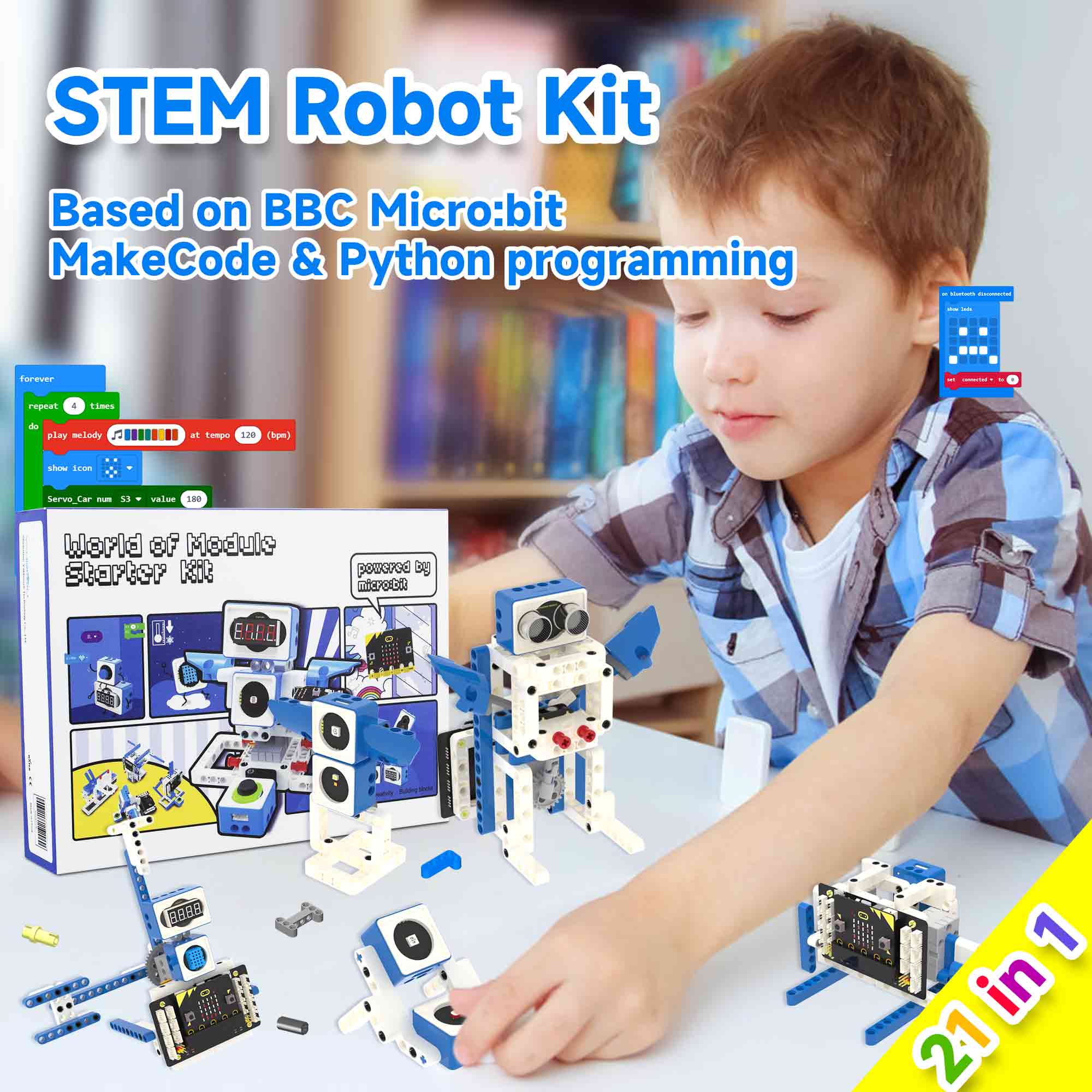 Diy Electronics Projects For Kids - Microbit V2 Smart Robot Auto Kit