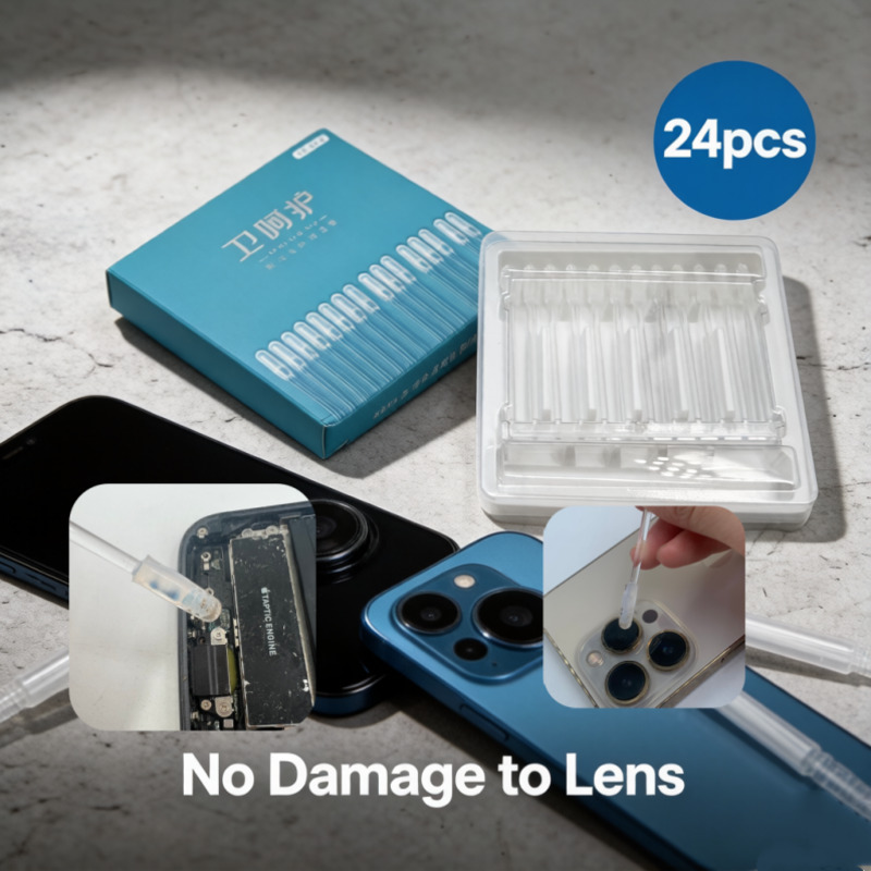 Diy Drone Electronics Kit - 24-delige telefooncamera lensreinigingsgelset met reinigingswattenstaafjes voor