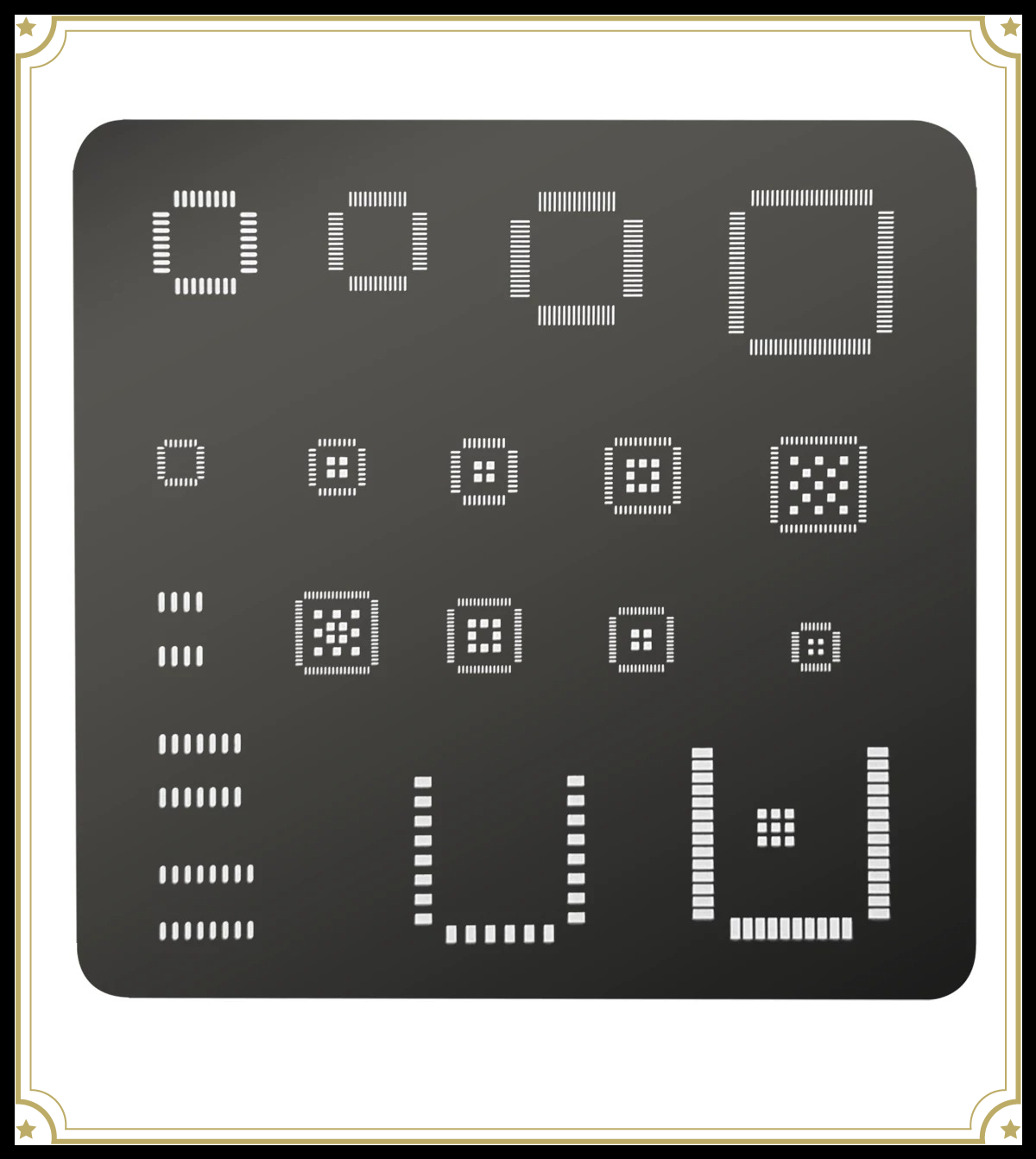 Diy Electronics Hobby - Universele IC-stencil QFP QFN SOP BGA