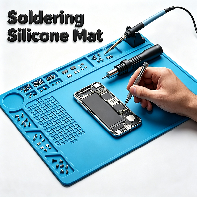 Diy Soldering Station No Electronics - Siliconen reparatiemat, warmte-isolerende soldeerstationmat, printplaat soldeermat,