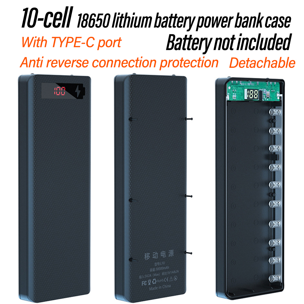 Diy Electronics Hobby - 10-cellige 18650 afneembare soldeervrije DIY powerbank
