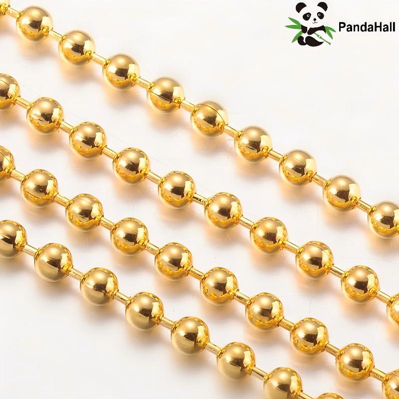 Useful Diy Electronics - PandaHall 50m/Rol Gesoldeerde IJzeren Kogelketting, Goudkleurig