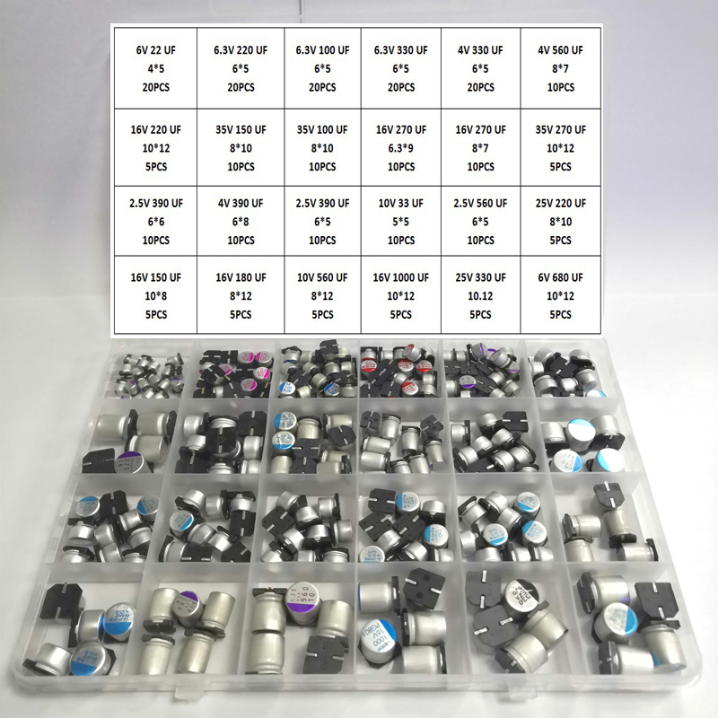 Capacitor Kit Assortment - 22Uf ~ 1000Uf 6V-35V 245Pcs 24