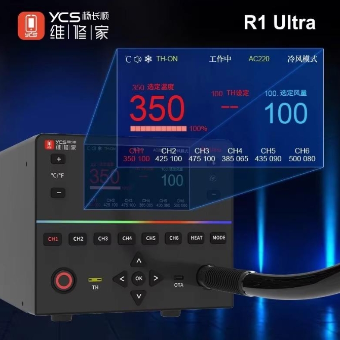 YCS R1 Ultra 1450W Heteluchtst - Hot Air Rework Station recensie en prijs