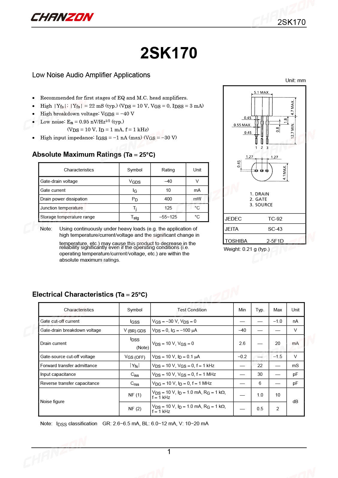 10Pcs 2SK170 Om-92 Audio Verst - Diy Electronics For Sale recensie en prijs