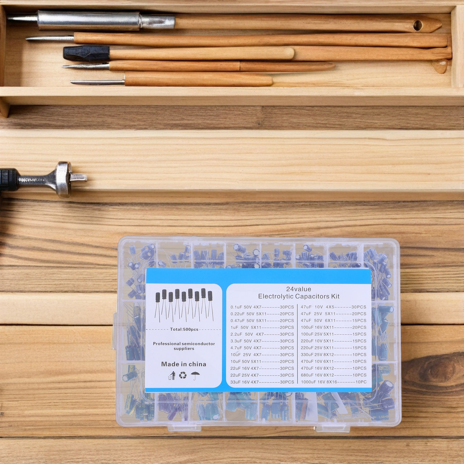 500 stuks elektrolytische cond - Capacitor Kit Assortment recensie en prijs