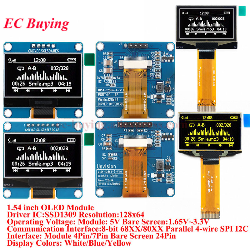 1,54 inch OLED-module 1,54” di - I2C Lcd Display recensie en prijs